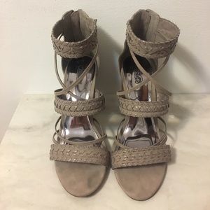 Taupe Sandal With Block Heel Size 9